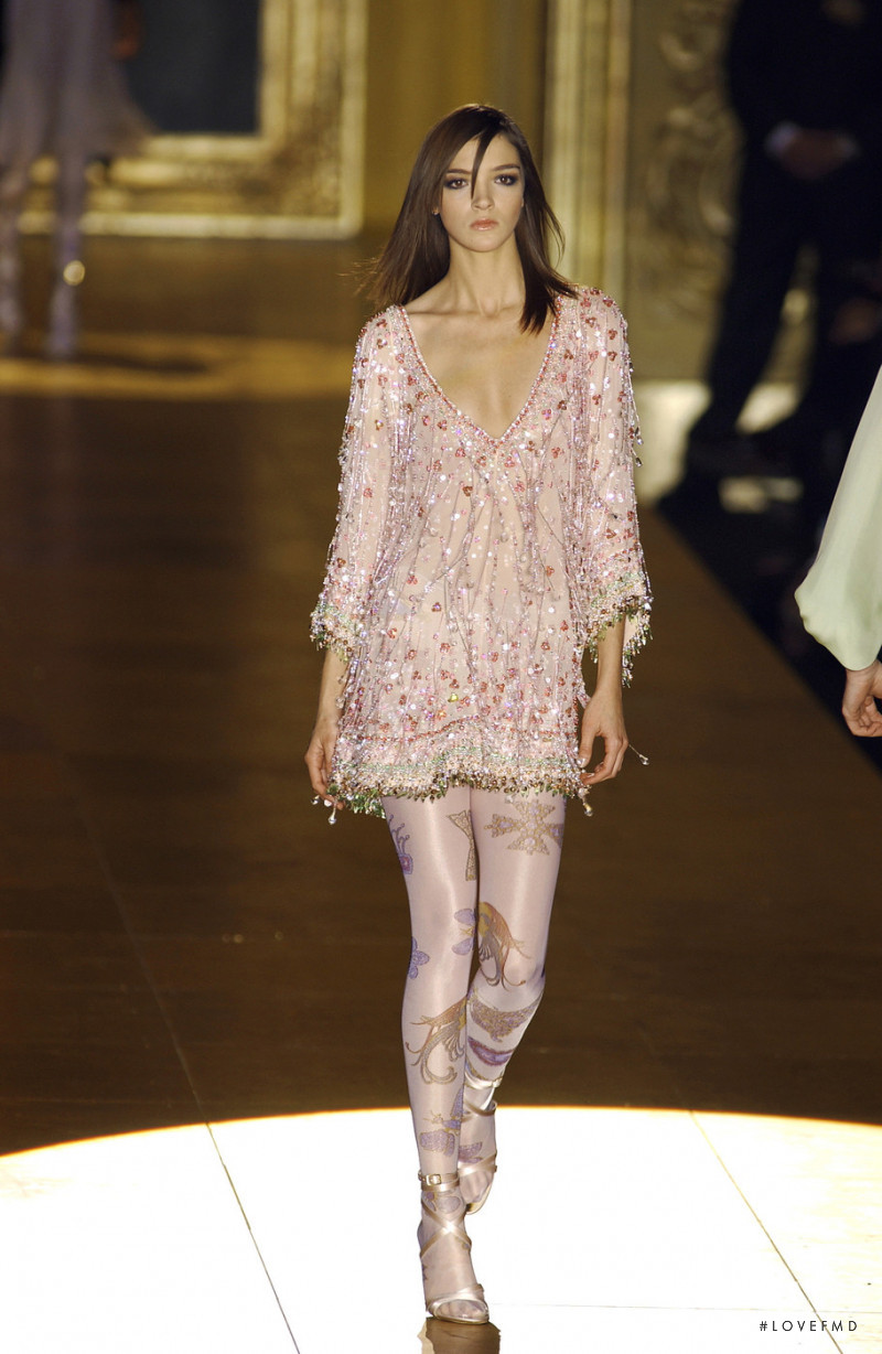 Mariacarla Boscono featured in  the Roberto Cavalli fashion show for Autumn/Winter 2002