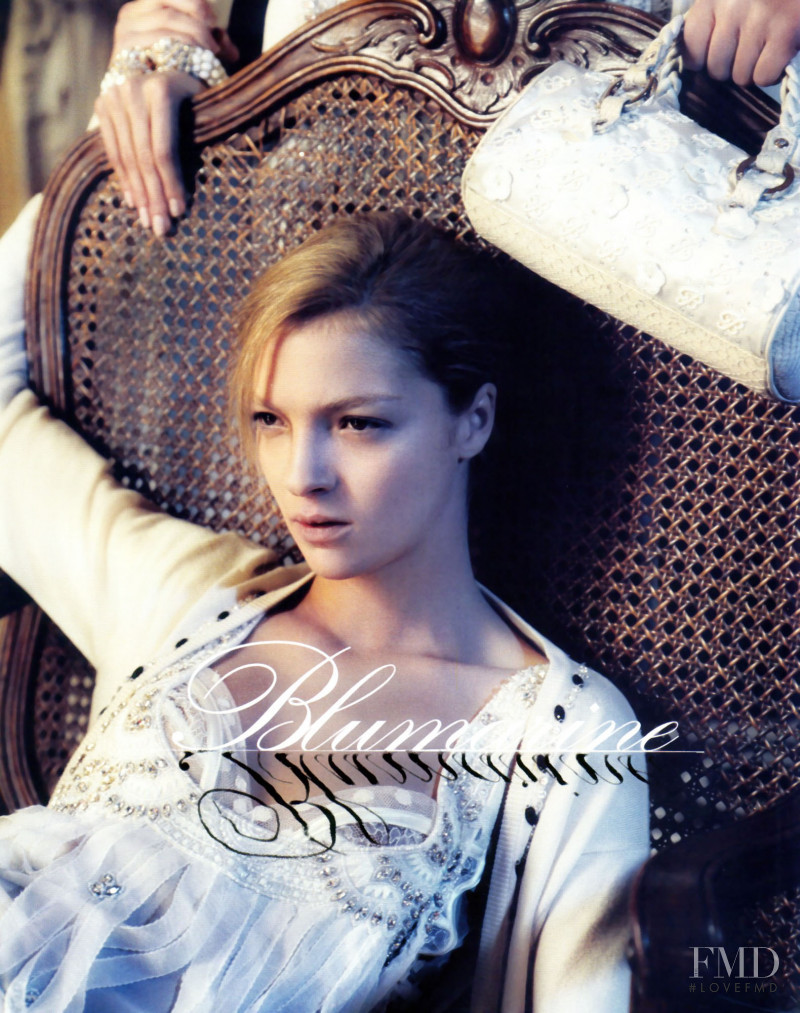 Mariacarla Boscono featured in  the Blumarine advertisement for Spring/Summer 2008