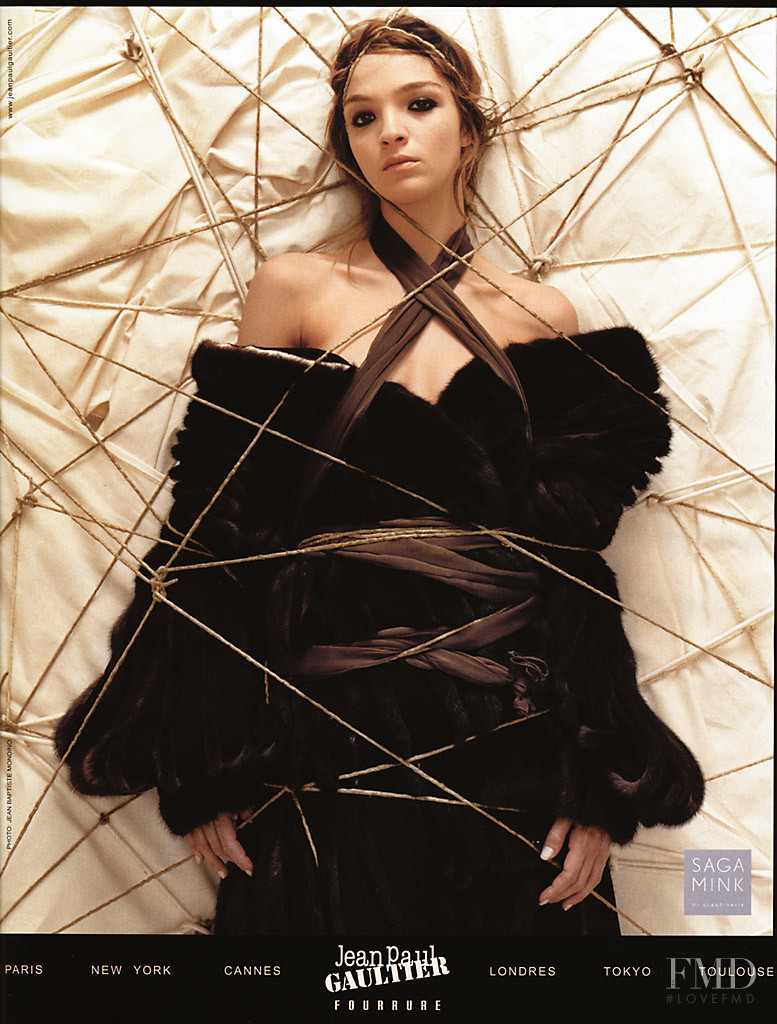 Mariacarla Boscono featured in  the Jean-Paul Gaultier advertisement for Autumn/Winter 2002