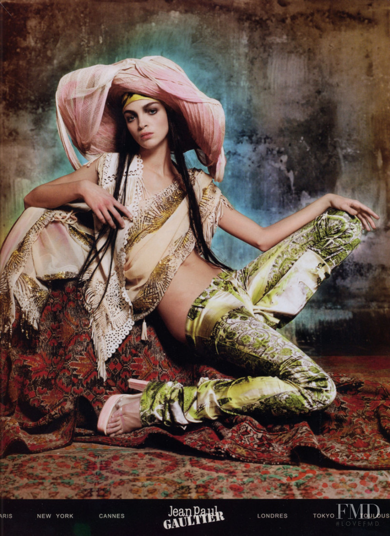 Mariacarla Boscono featured in  the Jean-Paul Gaultier advertisement for Spring/Summer 2003