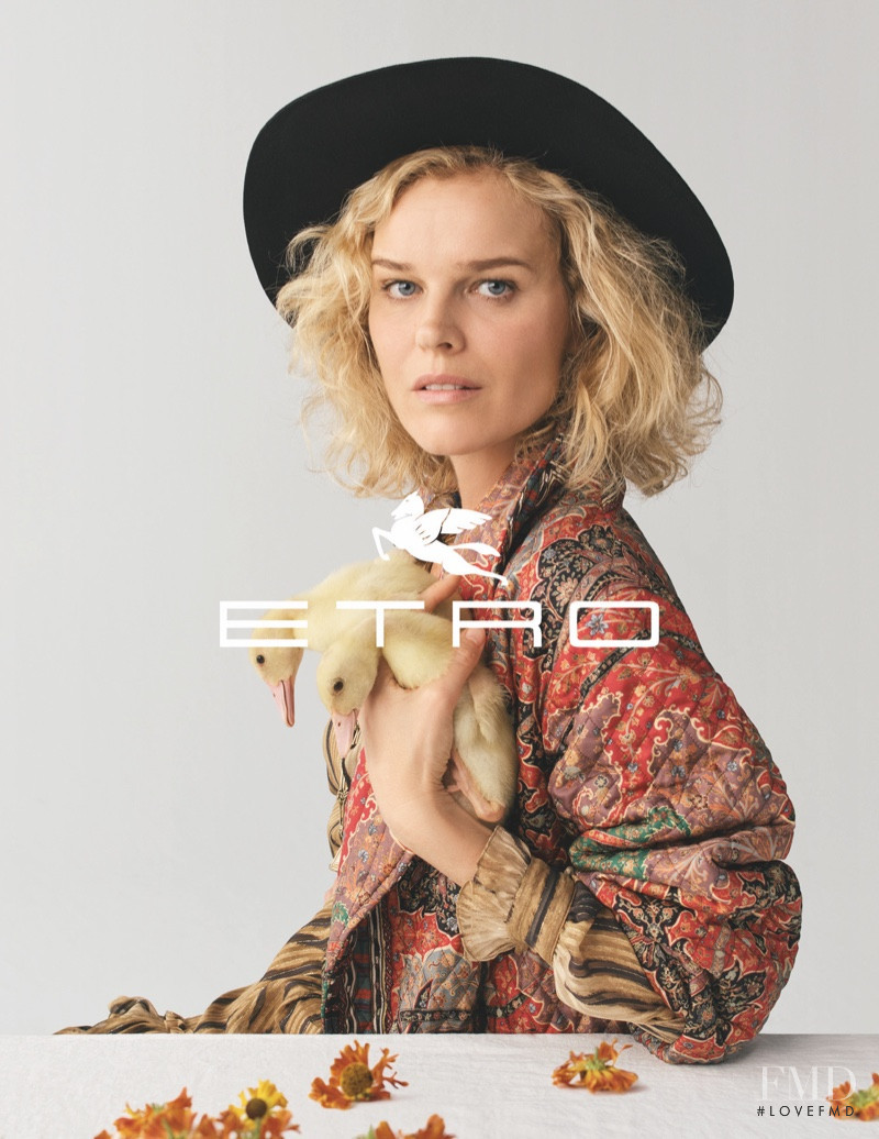 Eva Herzigova featured in  the Etro advertisement for Autumn/Winter 2020