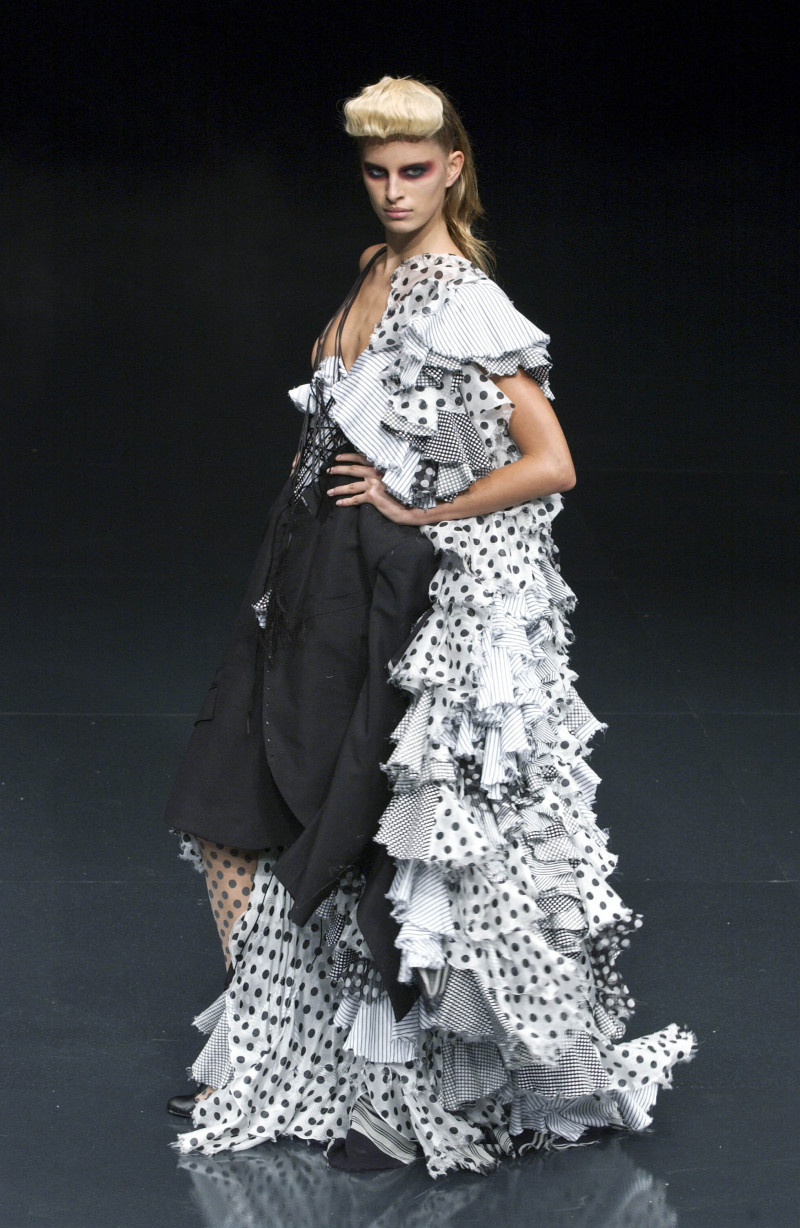 Karolina Kurkova featured in  the Alexander McQueen fashion show for Spring/Summer 2002