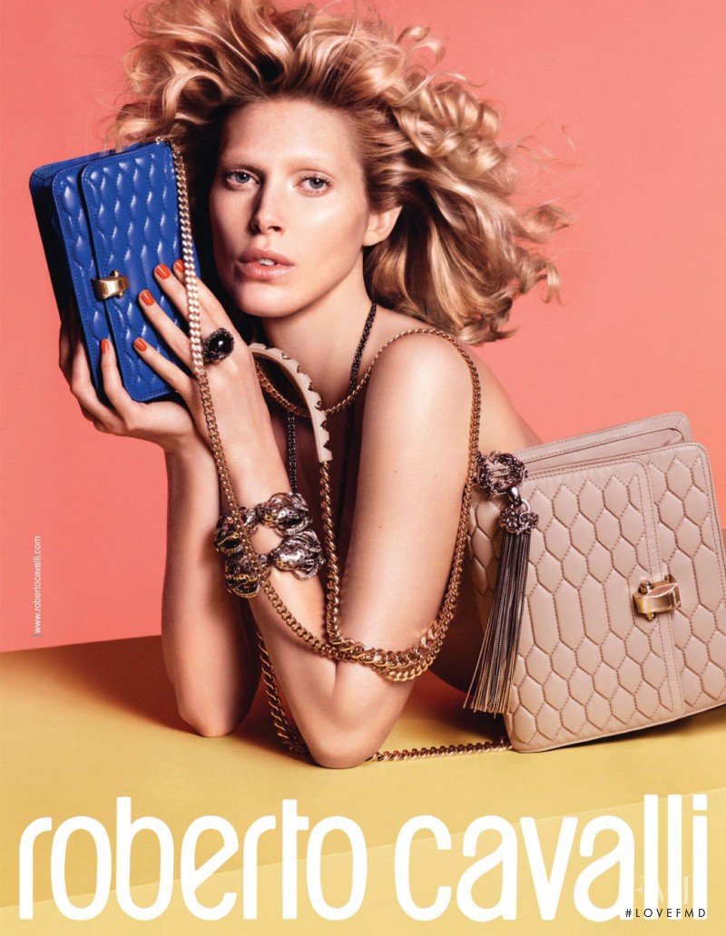 Iselin Steiro featured in  the Roberto Cavalli advertisement for Spring/Summer 2014