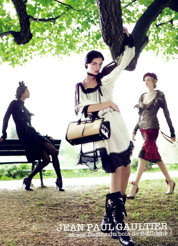 Mariacarla Boscono featured in  the Jean-Paul Gaultier advertisement for Spring/Summer 2006