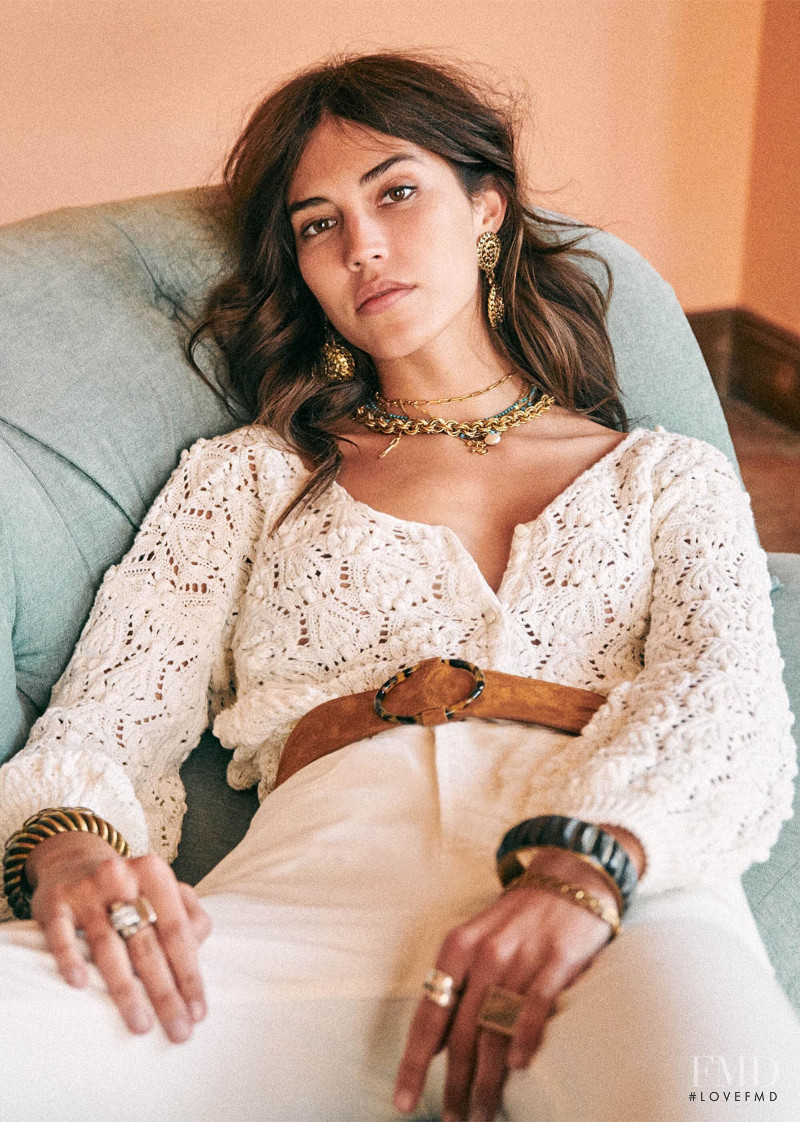 Mariacarla Boscono featured in  the Sézane lookbook for Spring 2020