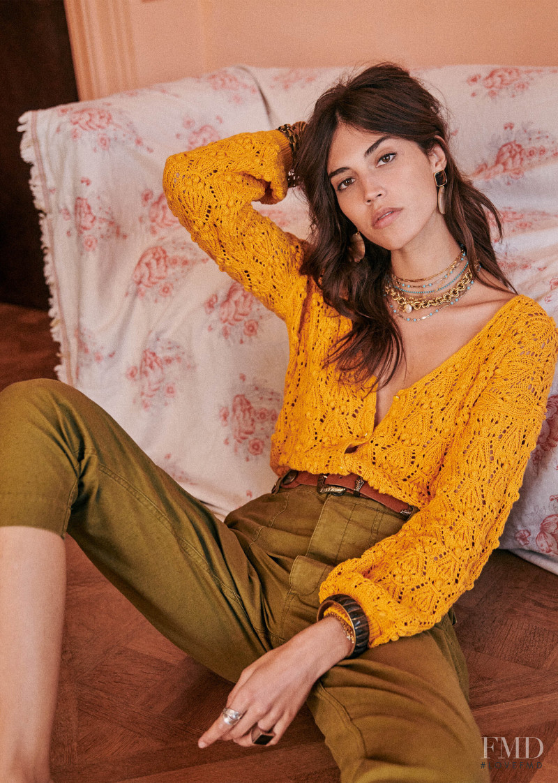 Mariacarla Boscono featured in  the Sézane lookbook for Spring 2020