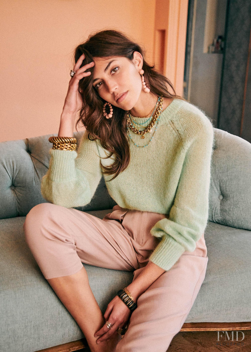 Mariacarla Boscono featured in  the Sézane lookbook for Spring 2020