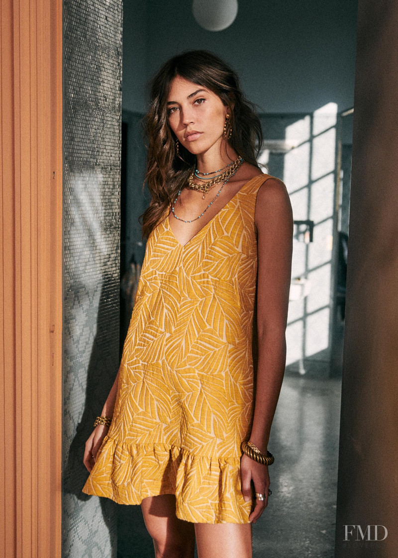 Mariacarla Boscono featured in  the Sézane lookbook for Spring 2020