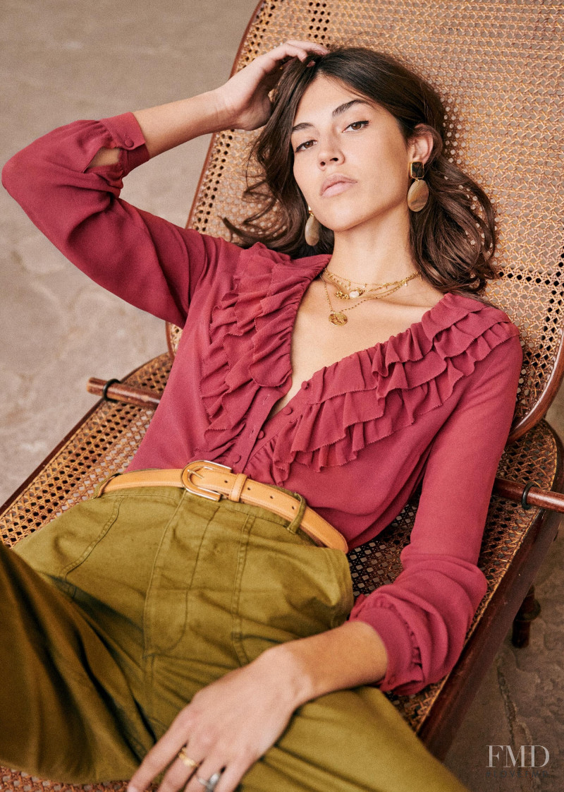 Mariacarla Boscono featured in  the Sézane lookbook for Spring 2020