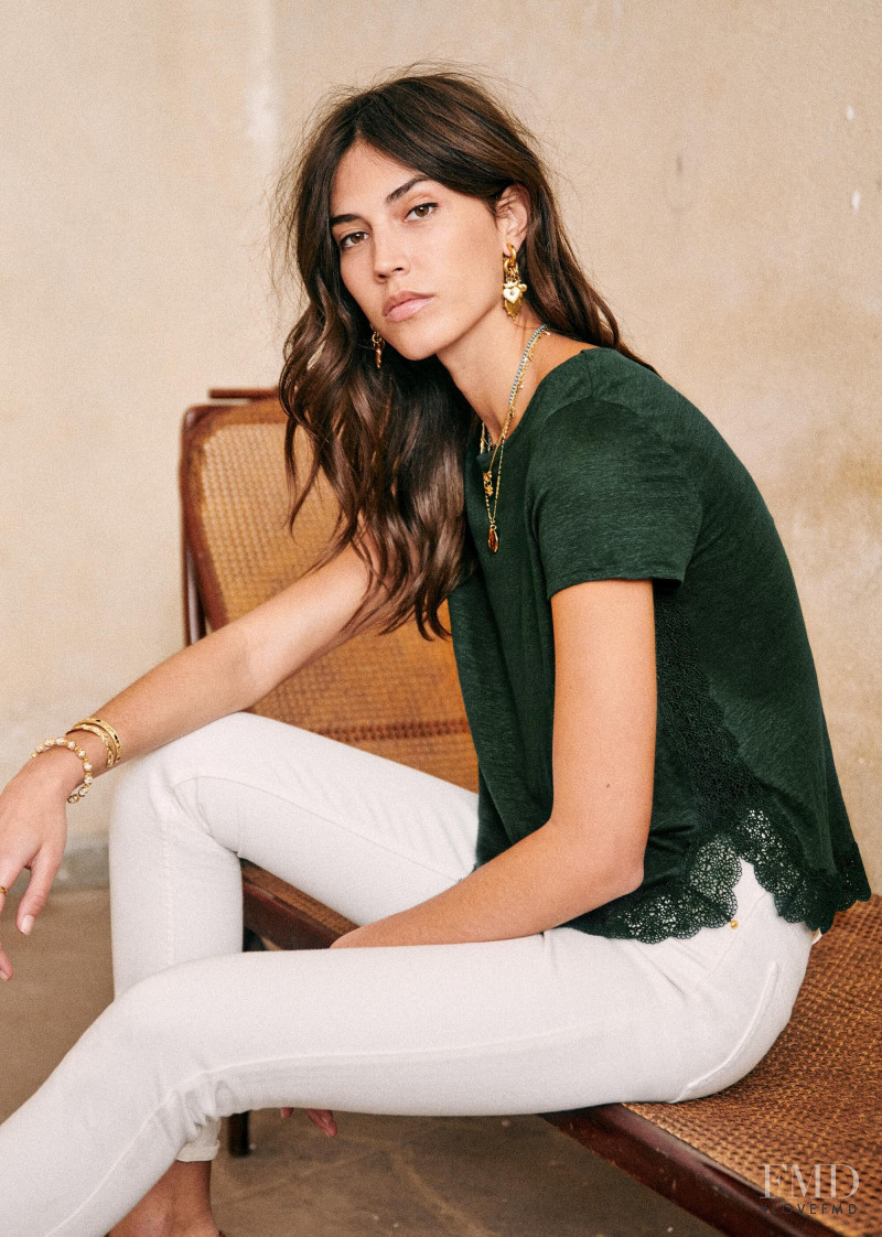 Mariacarla Boscono featured in  the Sézane lookbook for Spring 2020