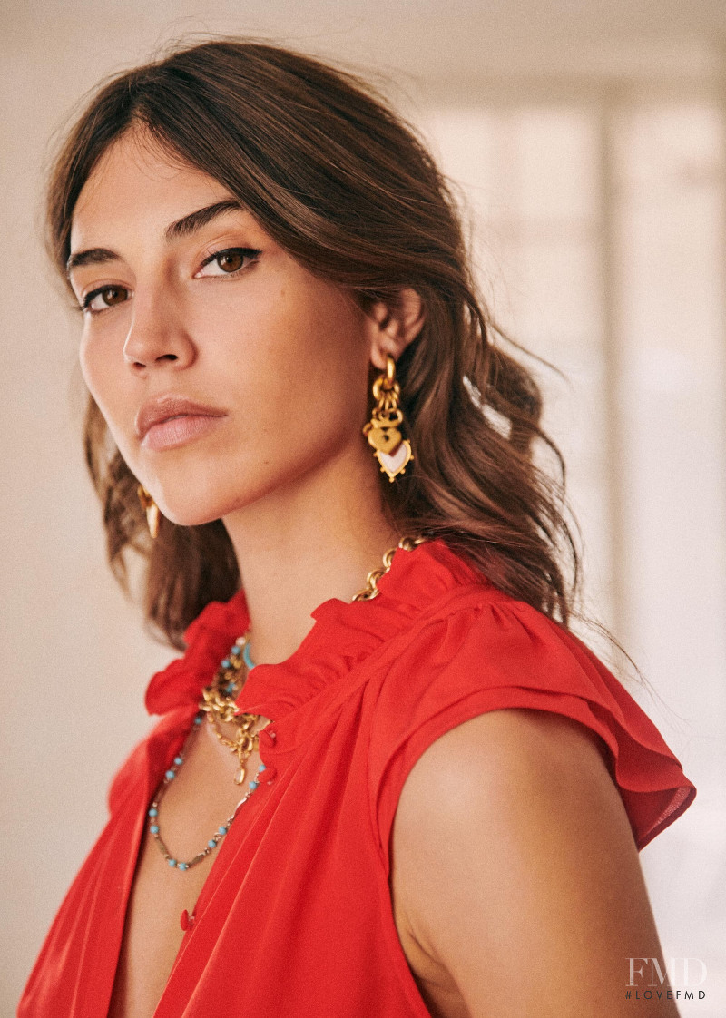 Mariacarla Boscono featured in  the Sézane lookbook for Spring 2020