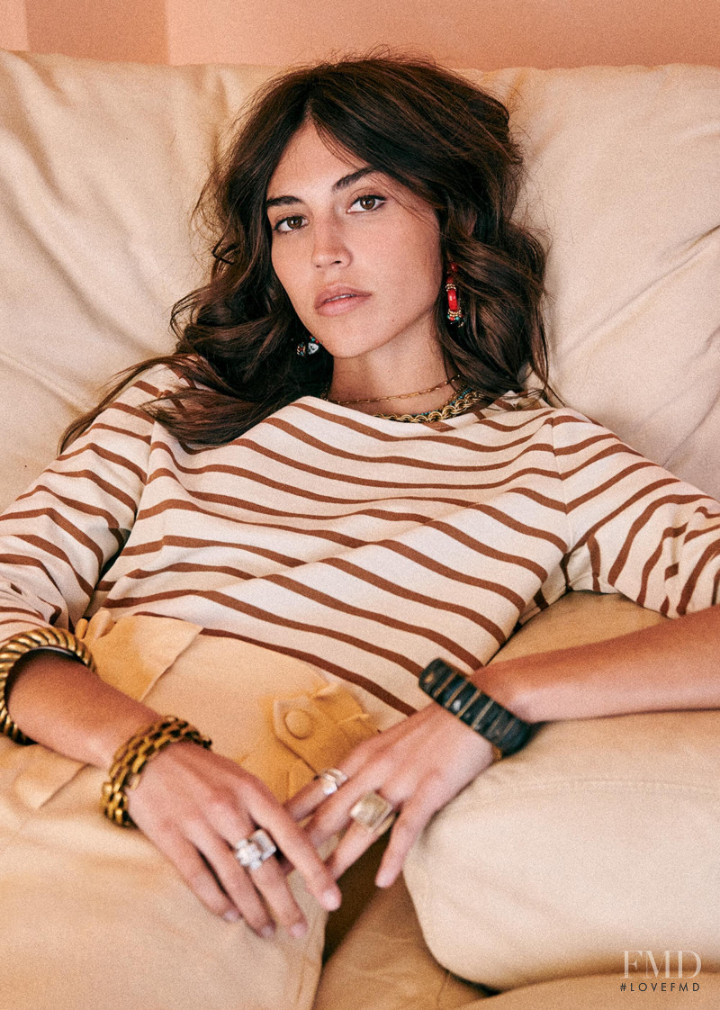 Mariacarla Boscono featured in  the Sézane lookbook for Spring 2020