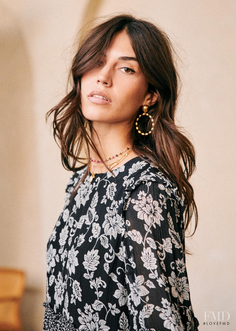 Mariacarla Boscono featured in  the Sézane lookbook for Spring 2020