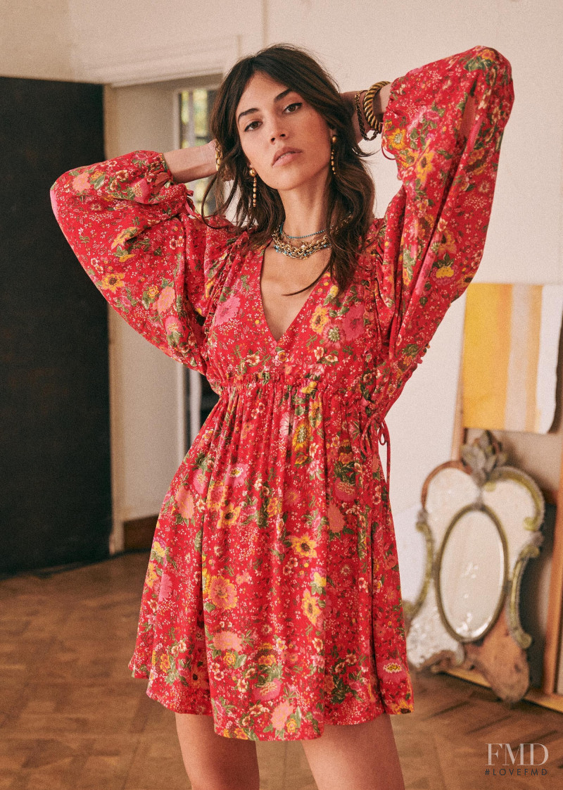 Mariacarla Boscono featured in  the Sézane lookbook for Spring 2020