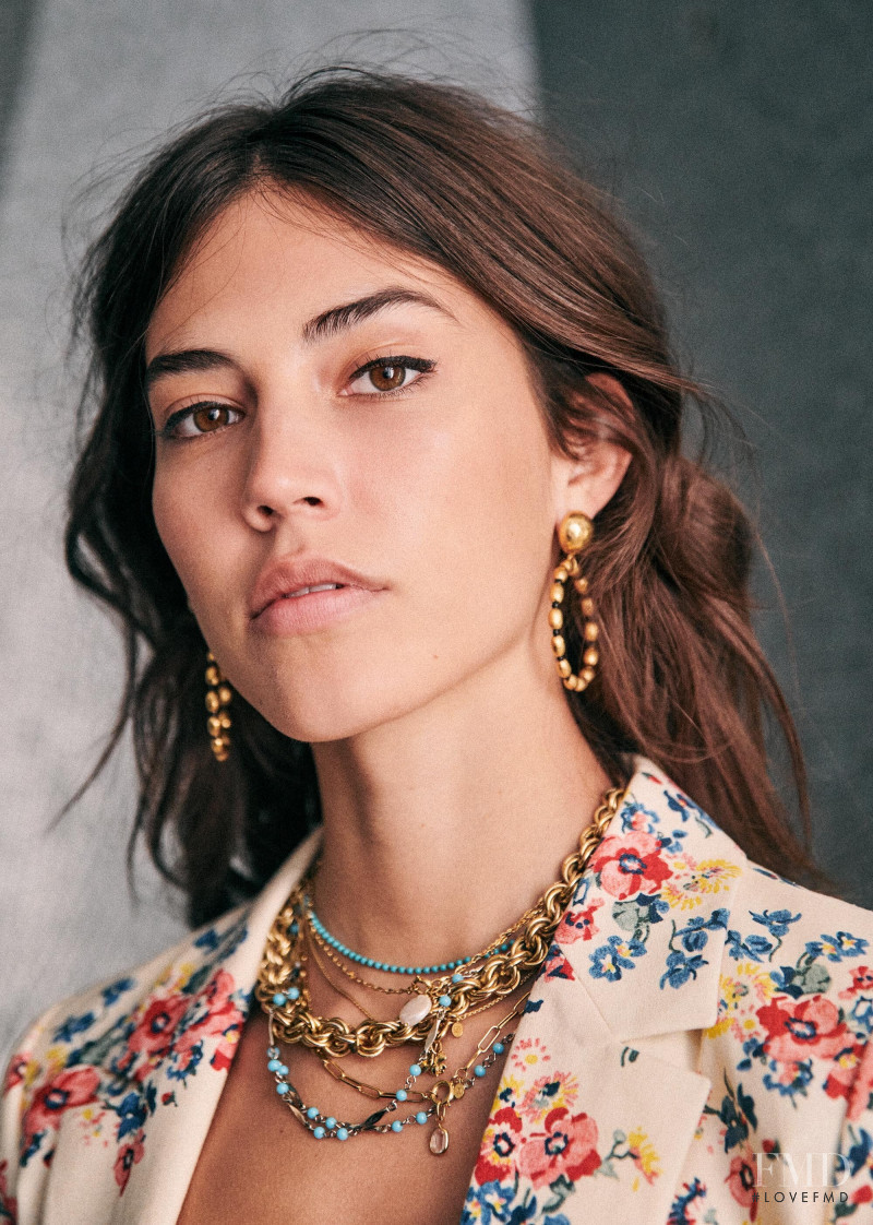 Mariacarla Boscono featured in  the Sézane lookbook for Spring 2020