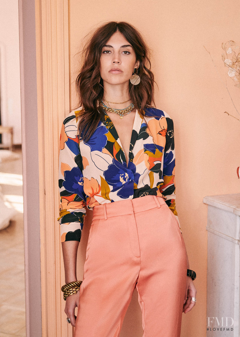 Mariacarla Boscono featured in  the Sézane lookbook for Spring 2020