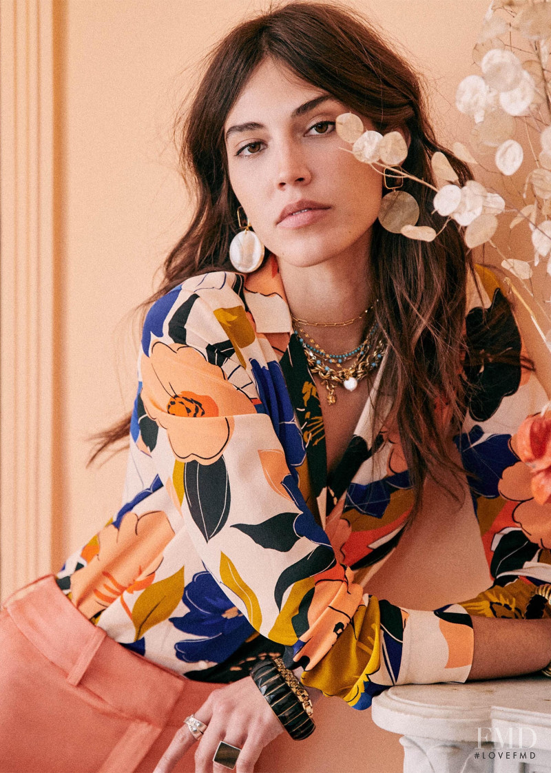 Mariacarla Boscono featured in  the Sézane lookbook for Spring 2020