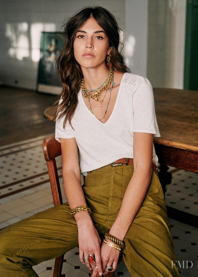 Mariacarla Boscono featured in  the Sézane lookbook for Spring 2020