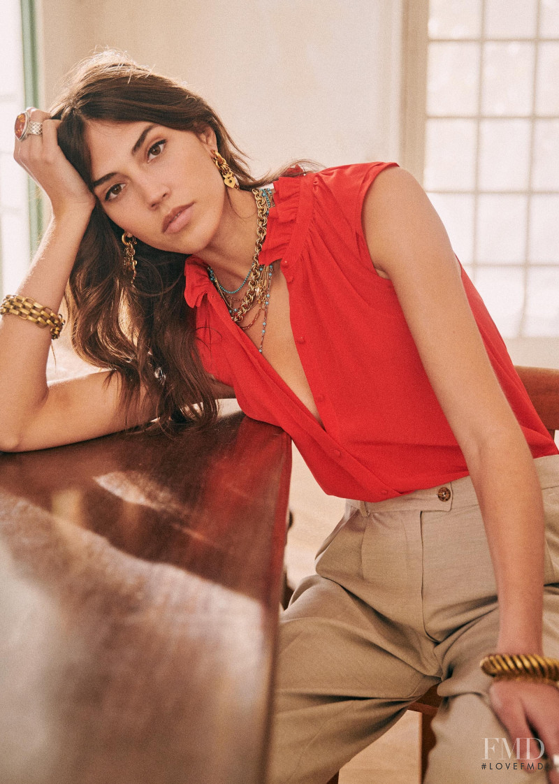 Mariacarla Boscono featured in  the Sézane lookbook for Spring 2020