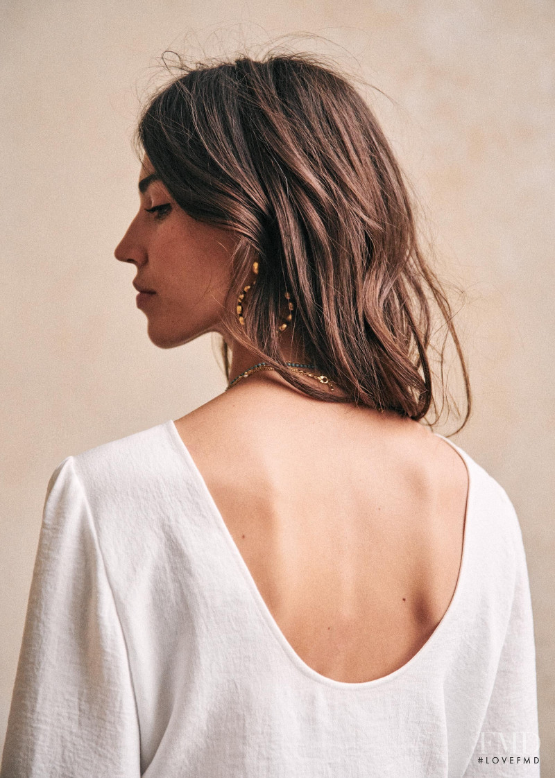 Mariacarla Boscono featured in  the Sézane lookbook for Spring 2020