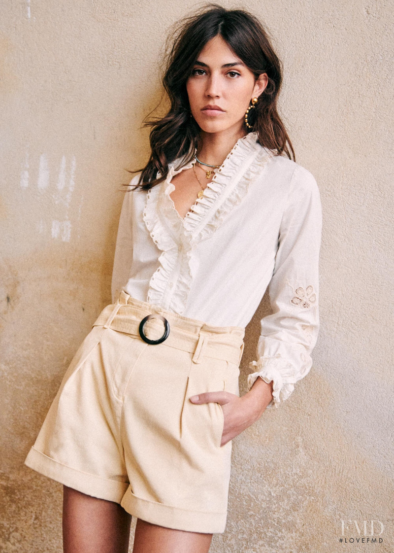 Mariacarla Boscono featured in  the Sézane lookbook for Spring 2020