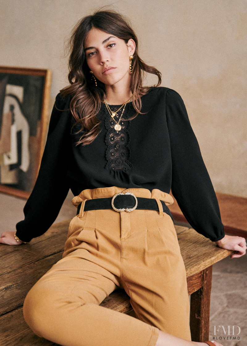 Mariacarla Boscono featured in  the Sézane lookbook for Spring 2020