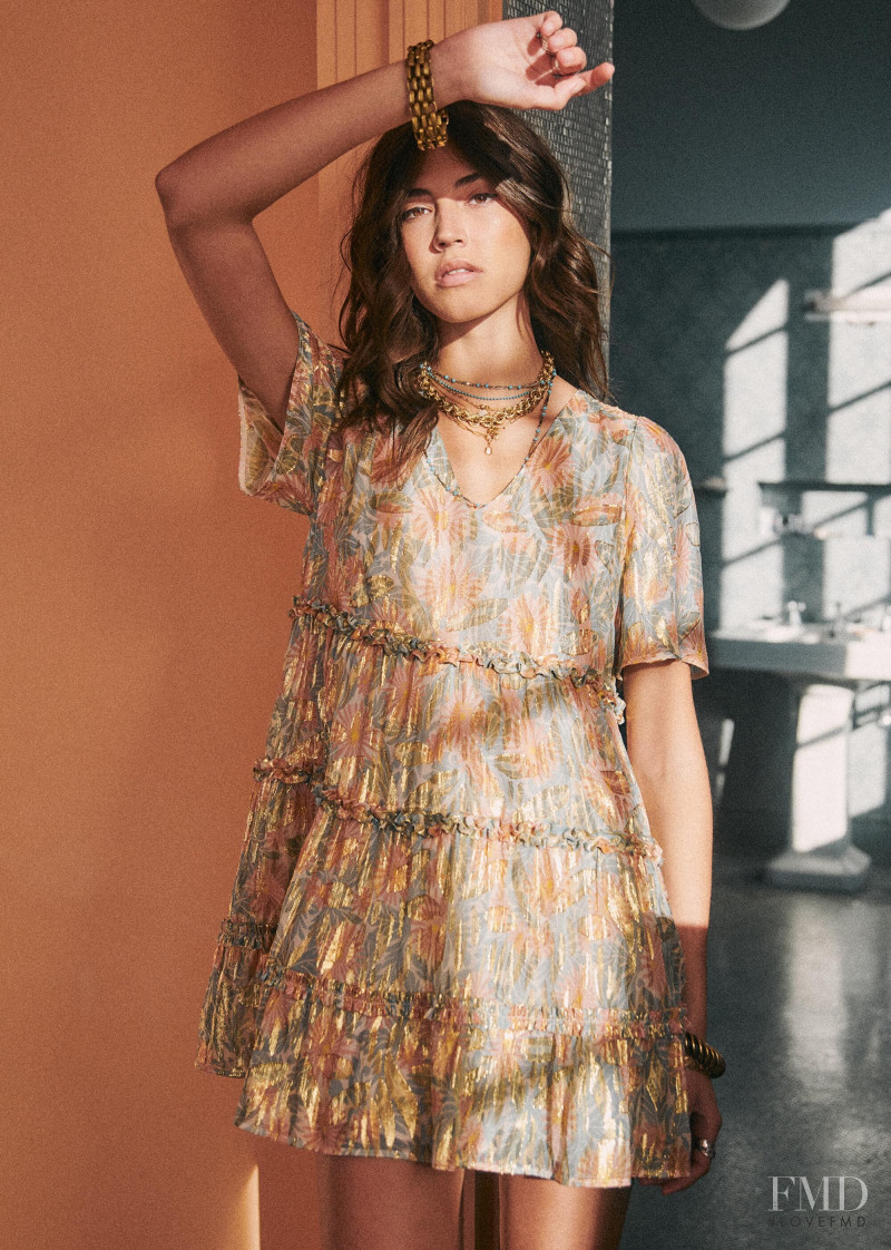 Mariacarla Boscono featured in  the Sézane lookbook for Spring 2020