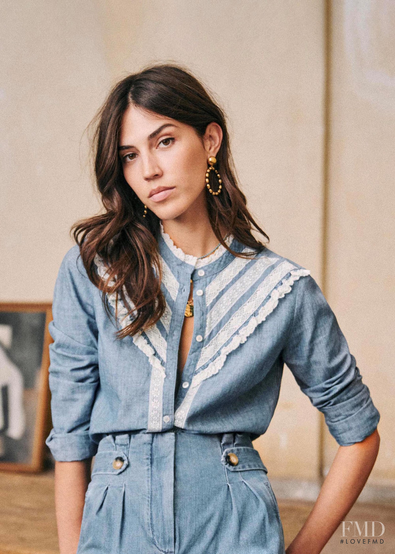 Mariacarla Boscono featured in  the Sézane lookbook for Spring 2020