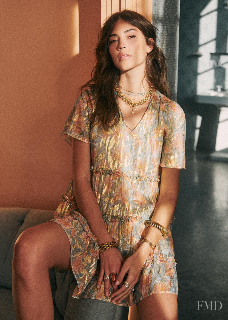 Mariacarla Boscono featured in  the Sézane lookbook for Spring 2020