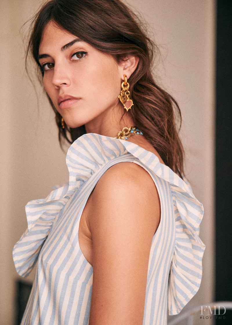 Mariacarla Boscono featured in  the Sézane lookbook for Spring 2020