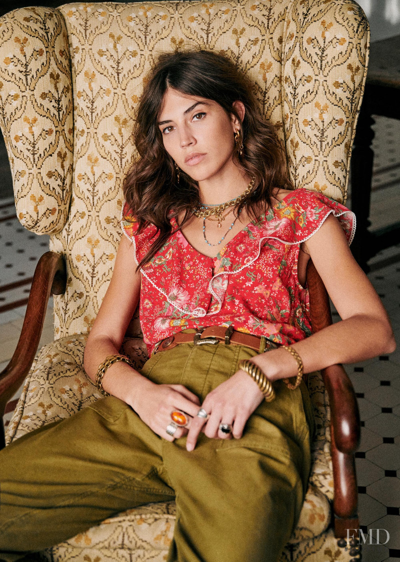 Mariacarla Boscono featured in  the Sézane lookbook for Spring 2020