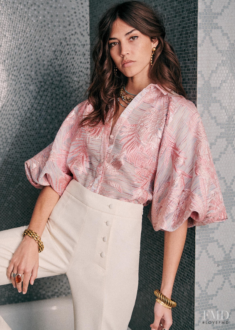 Mariacarla Boscono featured in  the Sézane lookbook for Spring 2020