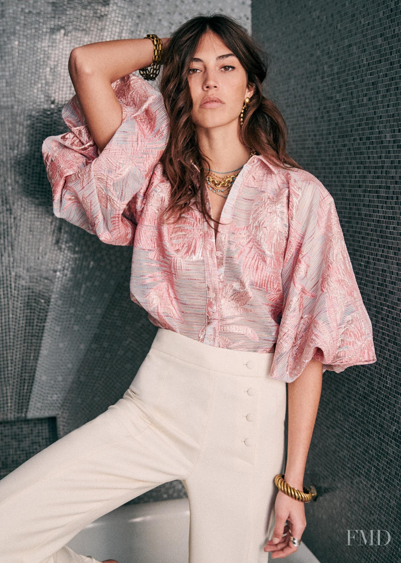 Mariacarla Boscono featured in  the Sézane lookbook for Spring 2020