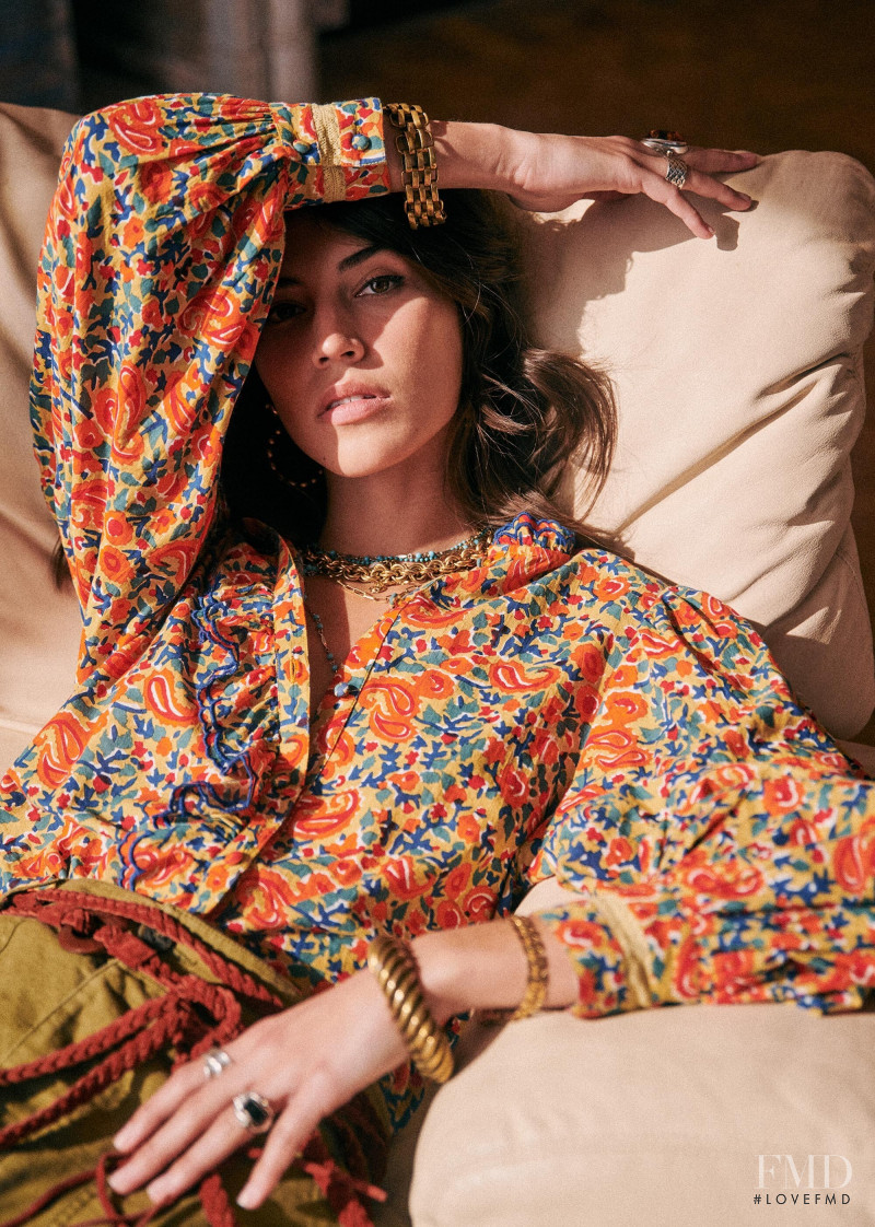 Mariacarla Boscono featured in  the Sézane lookbook for Spring 2020