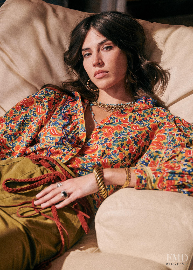 Mariacarla Boscono featured in  the Sézane lookbook for Spring 2020