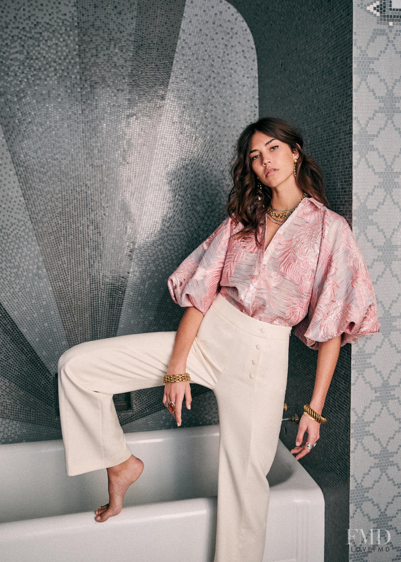 Mariacarla Boscono featured in  the Sézane lookbook for Spring 2020