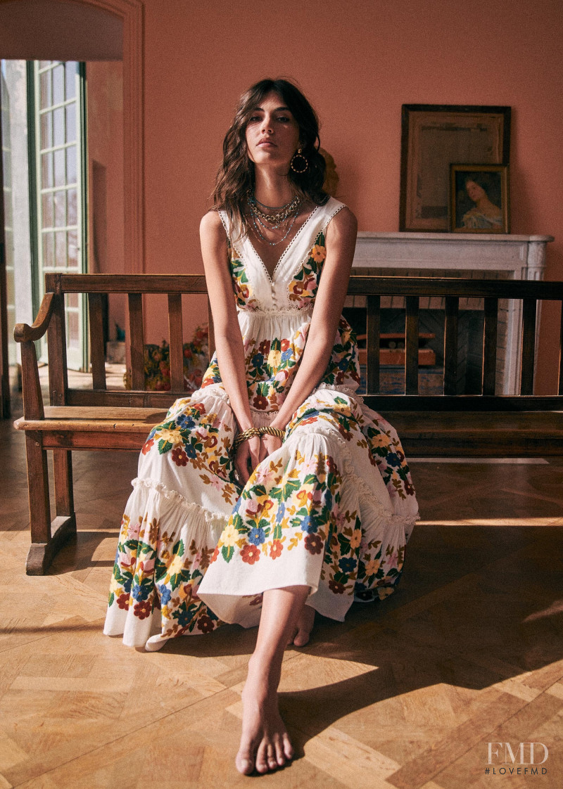 Mariacarla Boscono featured in  the Sézane lookbook for Spring 2020