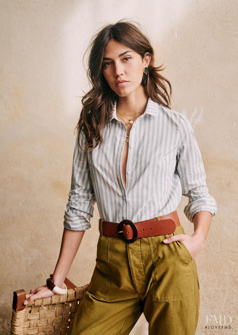 Mariacarla Boscono featured in  the Sézane lookbook for Spring 2020