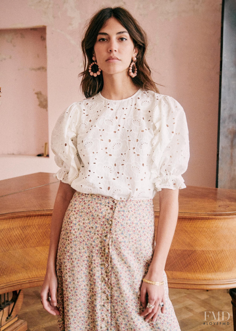 Mariacarla Boscono featured in  the Sézane lookbook for Spring 2020