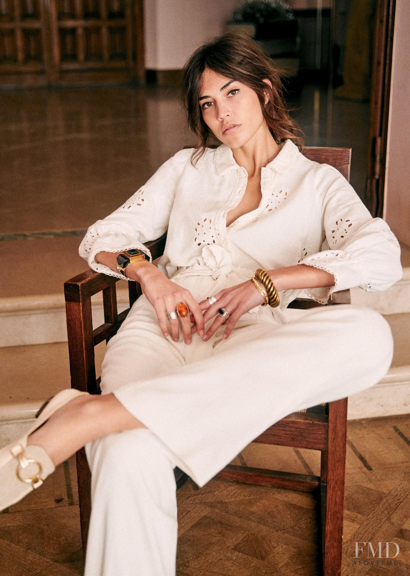 Mariacarla Boscono featured in  the Sézane lookbook for Spring 2020