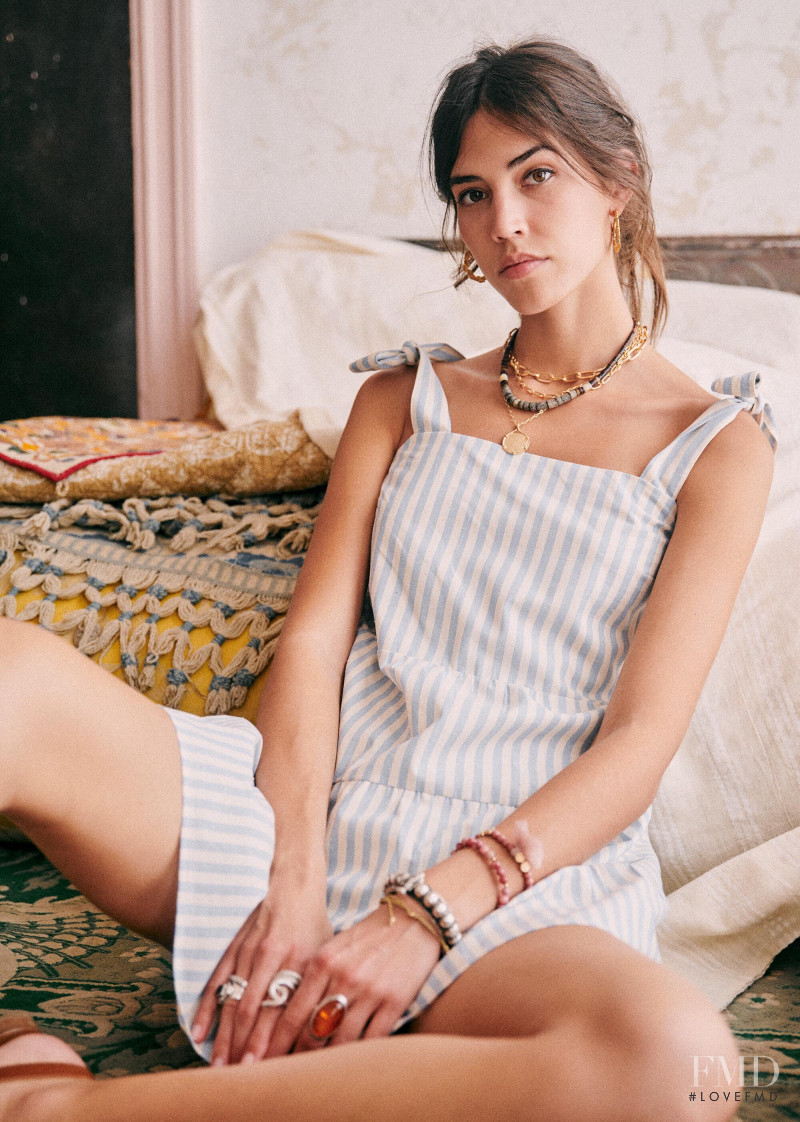 Mariacarla Boscono featured in  the Sézane lookbook for Spring 2020