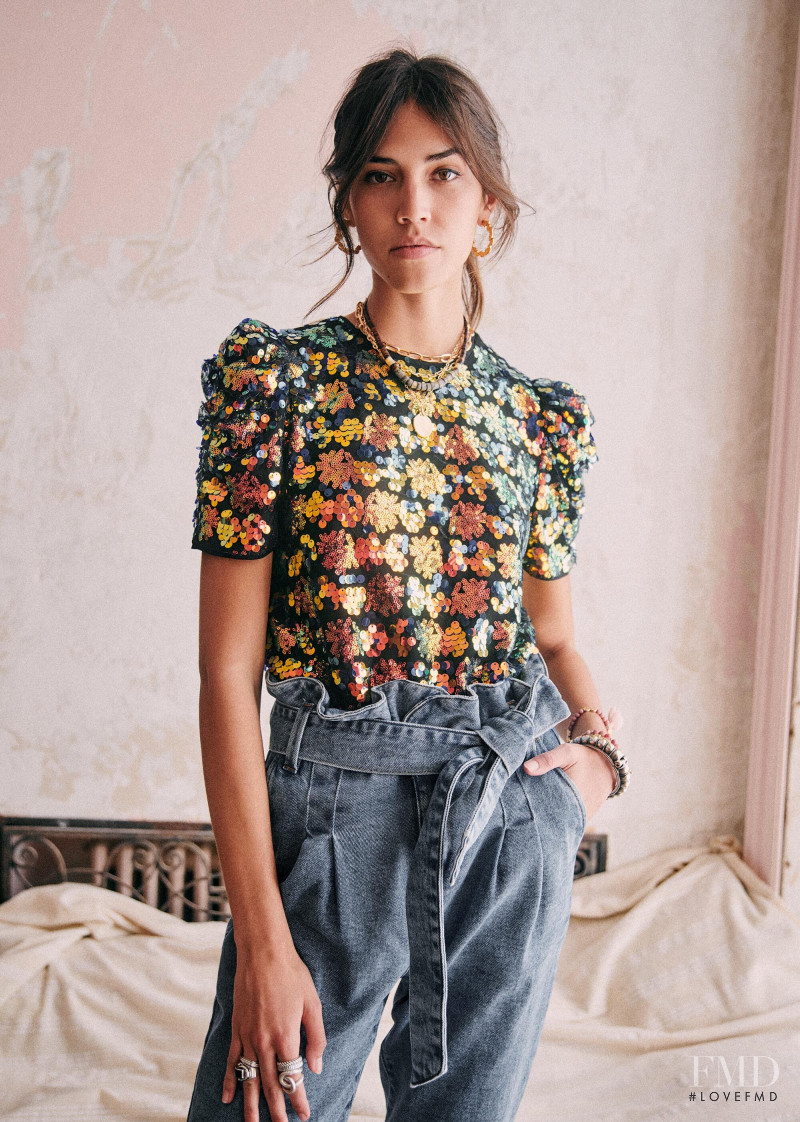 Mariacarla Boscono featured in  the Sézane lookbook for Spring 2020