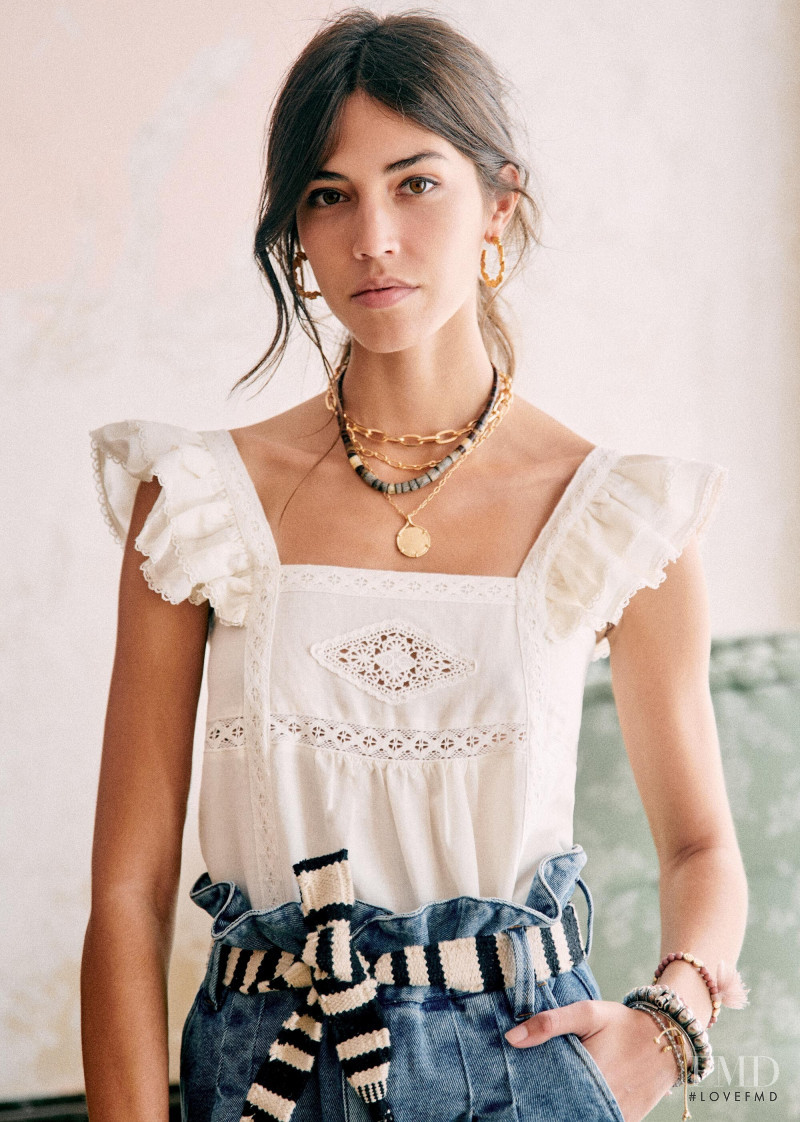 Mariacarla Boscono featured in  the Sézane lookbook for Spring 2020