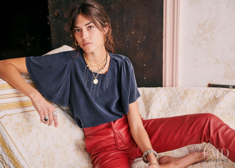 Mariacarla Boscono featured in  the Sézane lookbook for Spring 2020