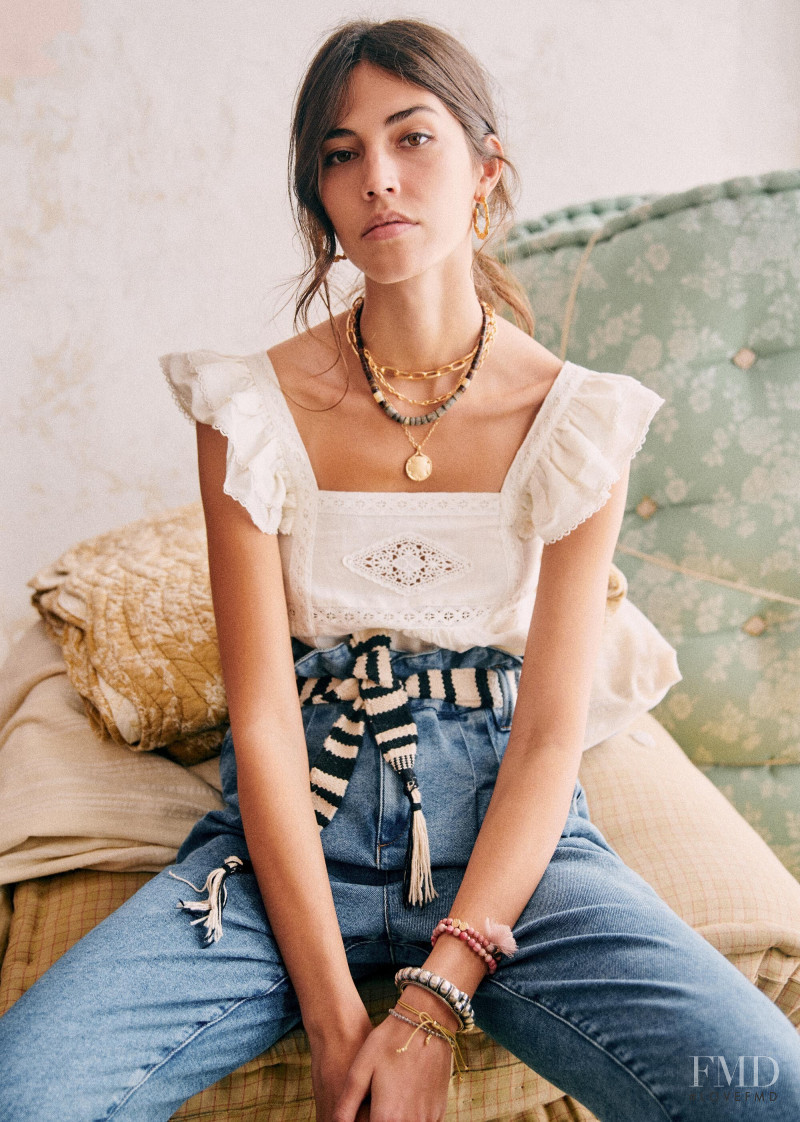 Mariacarla Boscono featured in  the Sézane lookbook for Spring 2020