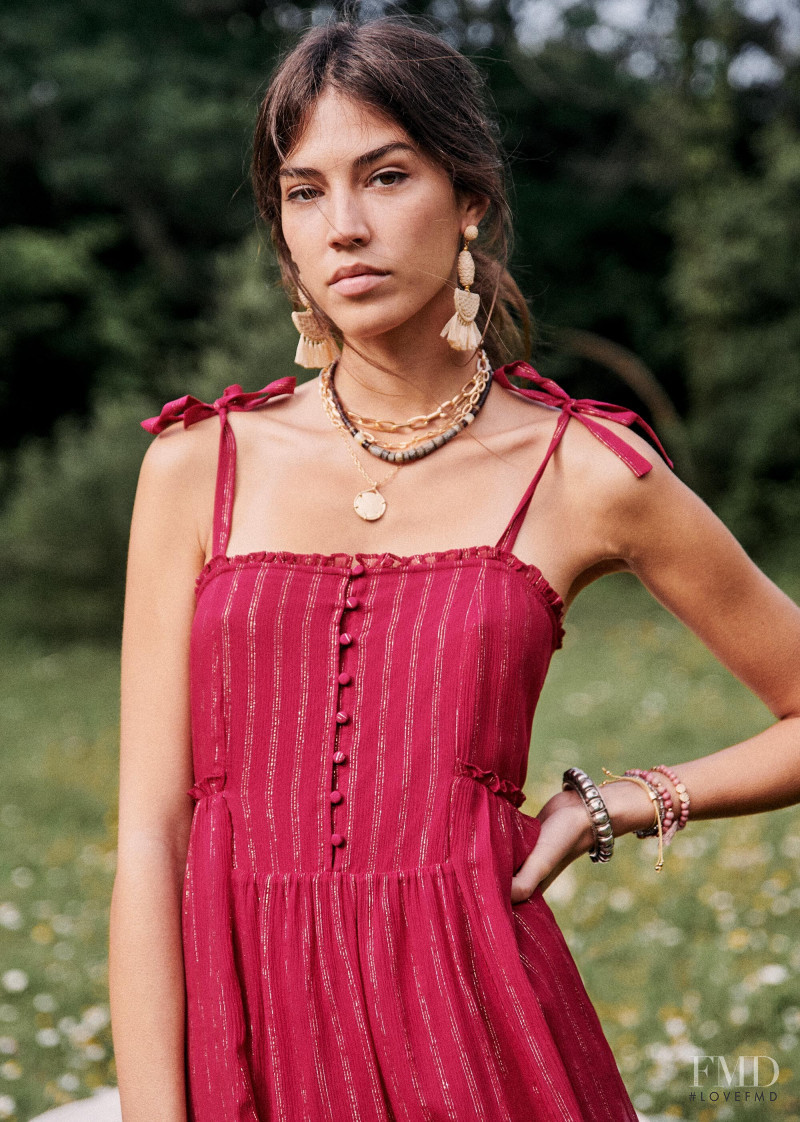 Mariacarla Boscono featured in  the Sézane lookbook for Spring 2020