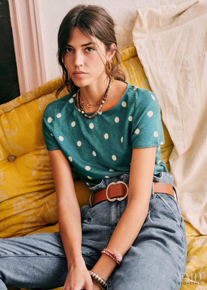 Marilhéa Peillard featured in  the Sézane lookbook for Summer 2020