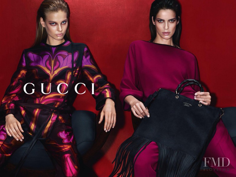 Elisabeth Erm featured in  the Gucci advertisement for Spring/Summer 2014