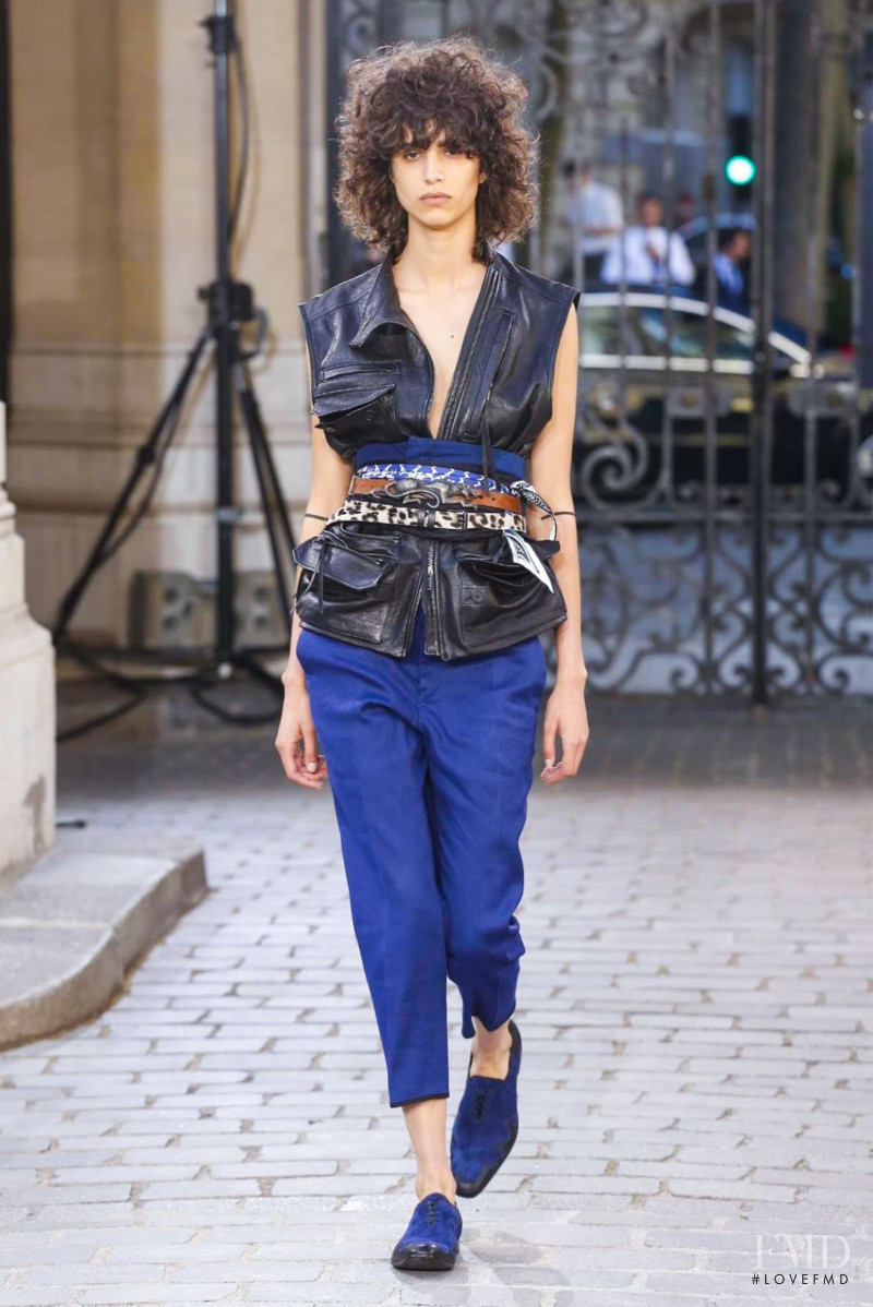 Mica Arganaraz featured in  the Haider Ackermann fashion show for Spring/Summer 2016