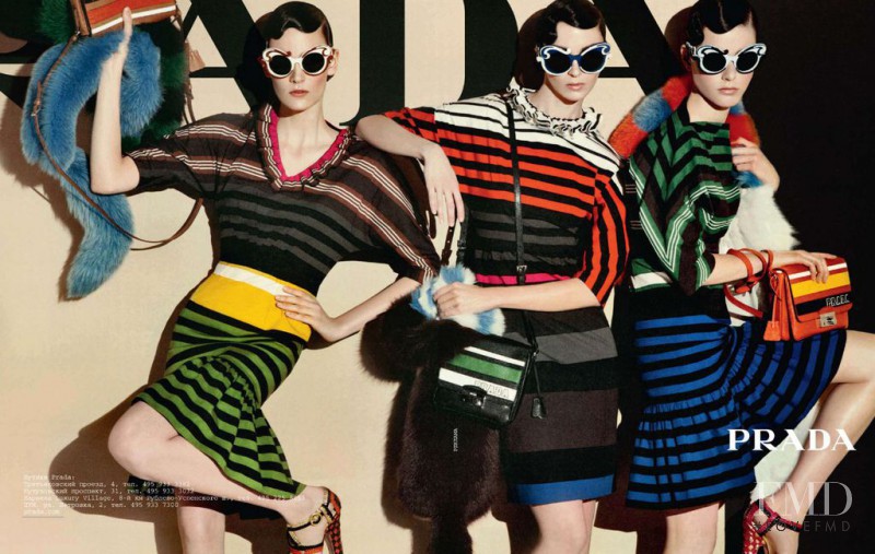 Mariacarla Boscono featured in  the Prada advertisement for Spring/Summer 2011